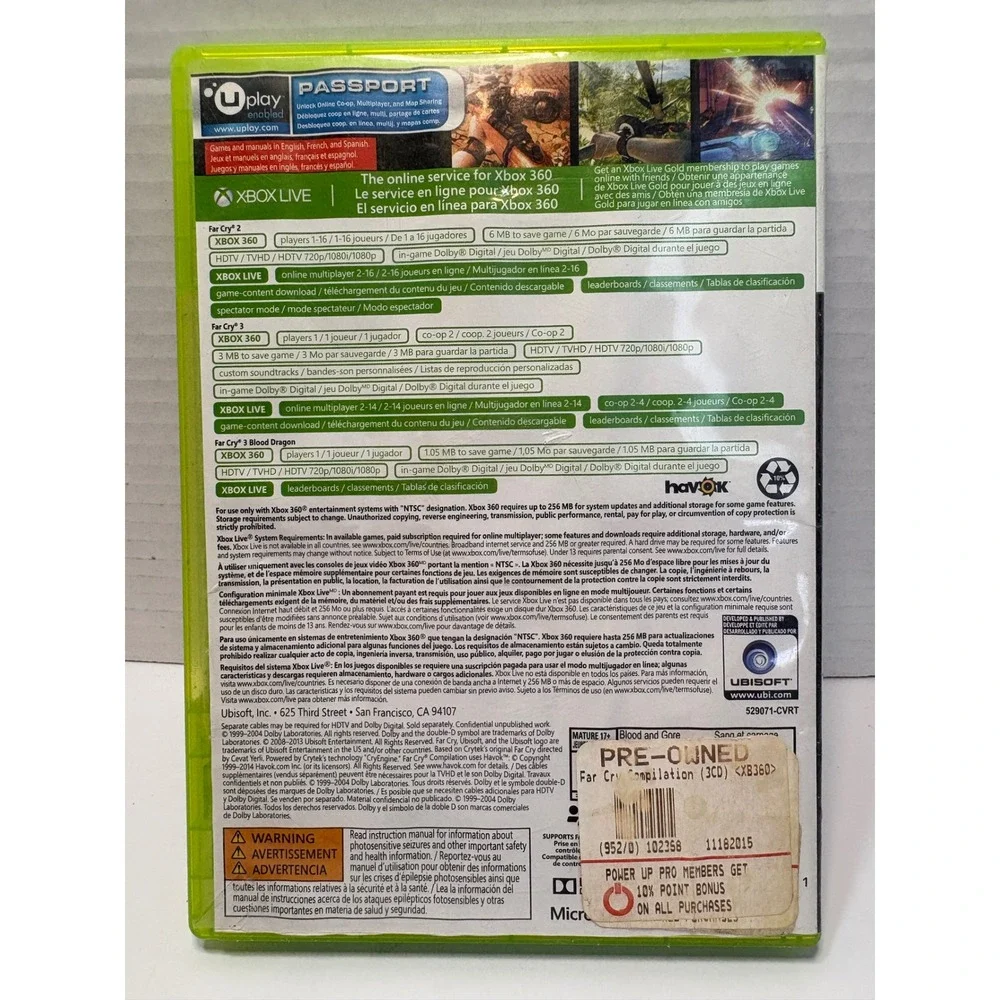 Far Cry Compilation Xbox 360 3-Game Set Far Cry 2 3 Blood Dragon Ubisoft 2013